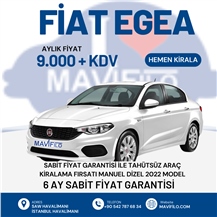 Fiat Egea 6 Ay Sabit Fiyat 9.000 TL + KDV